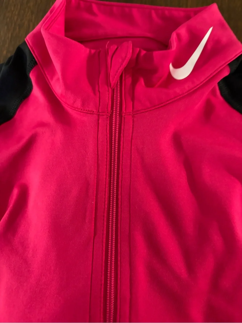 Nike Hot Pink and Black Dri-FIT Long Sleeve Quarter-Zip Top